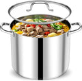 P&P CHEF 20 QT Stock Pot with Lid, Stainless Steel Large Cooking Pot, Soup by PPCHEF