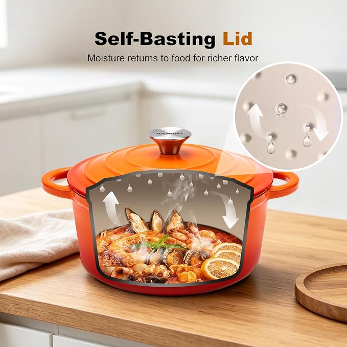 Enameled Cast Iron Dutch Oven - 7QT Pot - Image 4