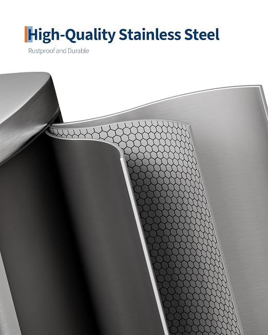 Garvee 13 Gal / 50 L Step-On Trash Can, Stainless Steel Kitchen Garbage Can - Image 3