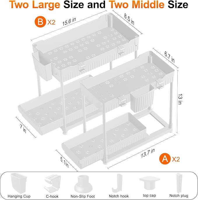 Sevenblue Under Sink Organizer, Bathroom Organizers and Storage, 2 Tier - Image 6