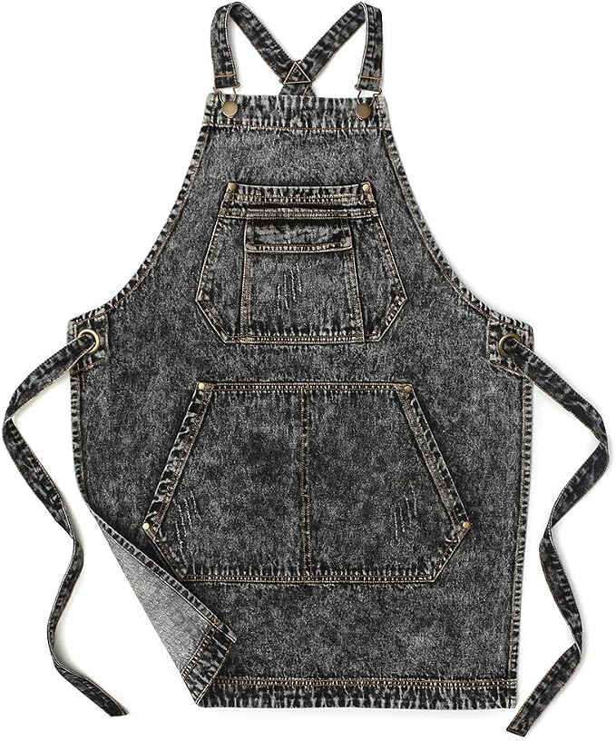 Jeanerlor - Denim Apron with Pockets by Jeanerlor