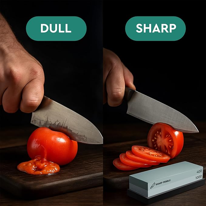 Sharp Pebble Premium Whetstone Knife Sharpening Stone 2 Side Grit 400/1000 - Image 6