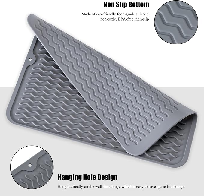 Large 24" x 18" Silicone Dish Drying Mat - Image 6