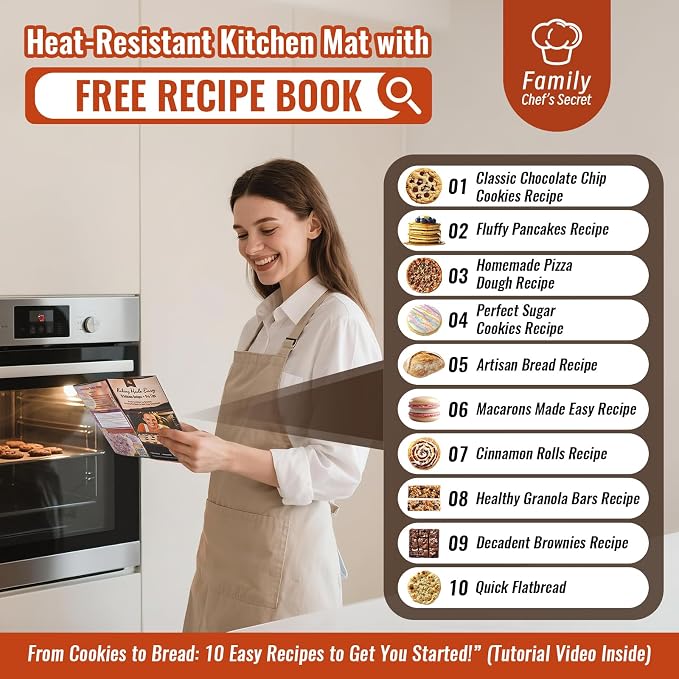 Silicone Baking Mat with 10 Useful Recipes, Non Stick Pastry Mat - Image 2