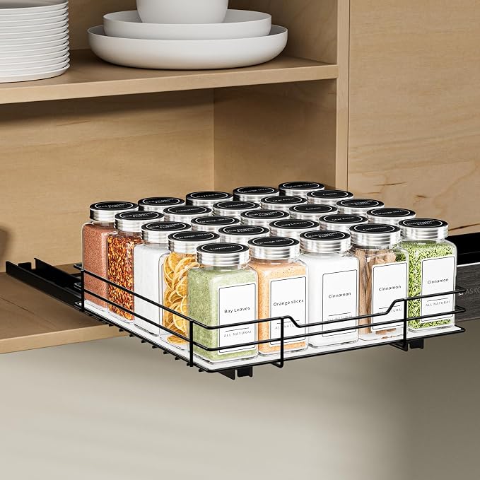 BOIVSHI Pull Out Spice Rack, Slide Out Spice Rack by BOIVSHI