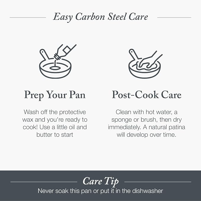 Merten & Storck Pre-Seasoned Carbon Steel 10” Frying Pan Skillet, Use on - Image 2