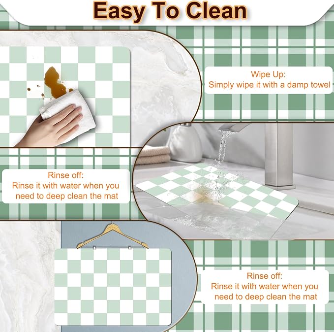 Dish Drying Mat for Kitchen Counter, Absorbent Stain-Resistant Countertop - Image 5