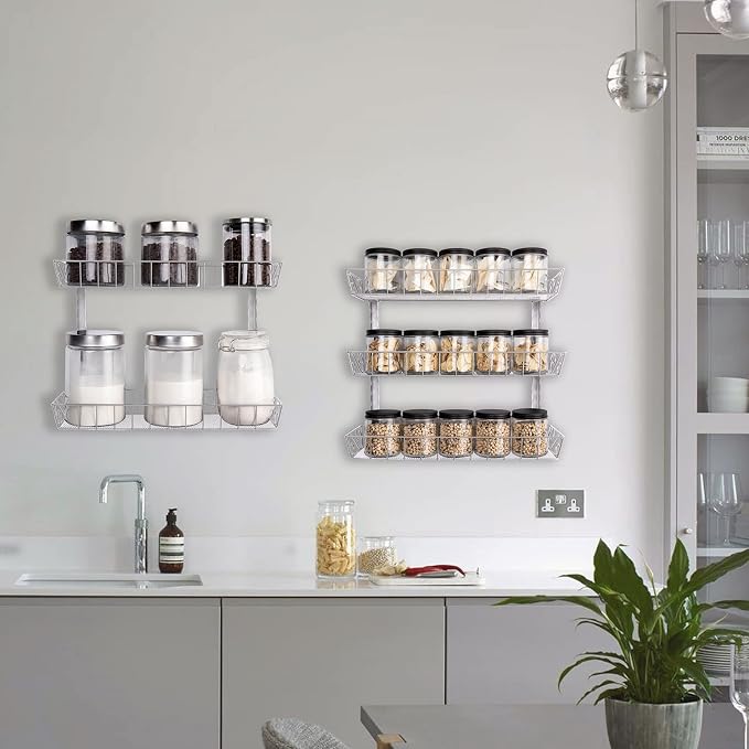 SWOMMOLY Adjustable Wall Mount Spice Rack, 6-Tier Dual-use Organizer - Image 5