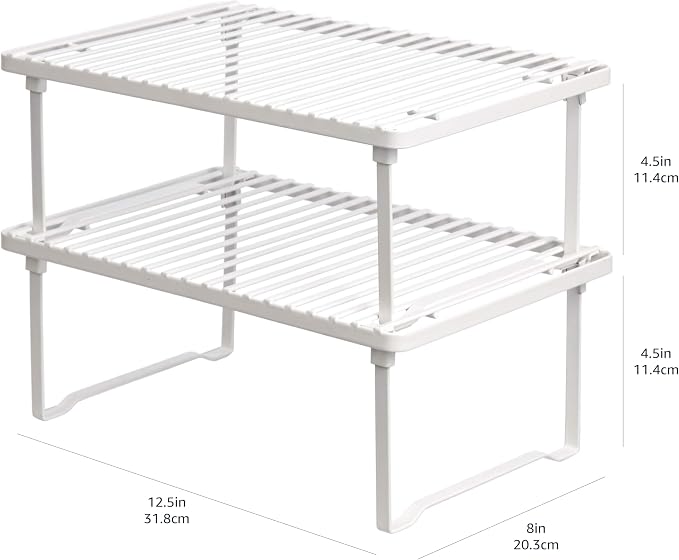Amazon Basics Space-Saving Stackable Metal Kitchen Cabinet Organizer Shelves - Image 6