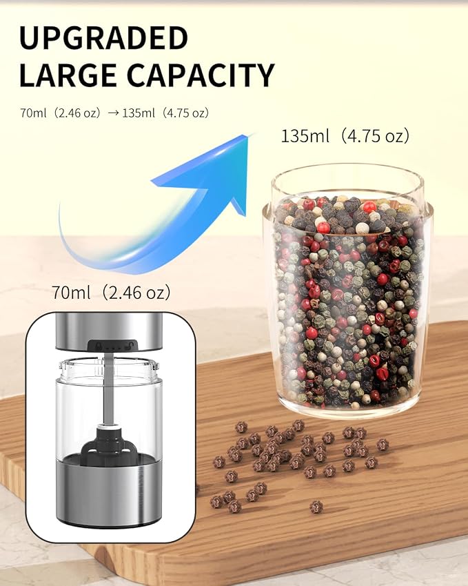CIRCLE JOY Gravity Electric Salt and Pepper Grinder Set - Image 7