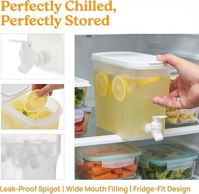 Jucoan 2 Pack 0.9 Gallon Fridge Beverage Drink Dispenser - Image 5