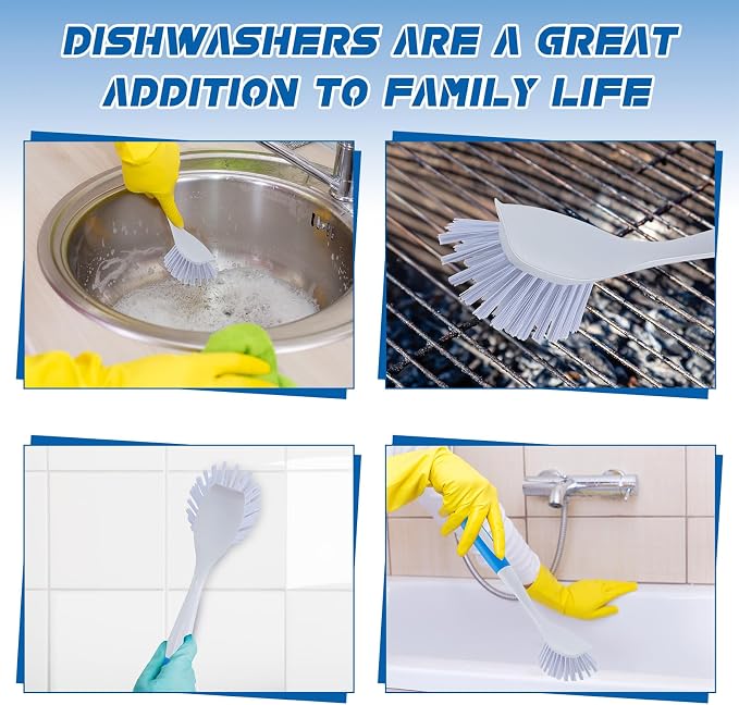 Hsei 30 Pcs Blue Kitchen Scrub Dish Brush Bulk - Image 3