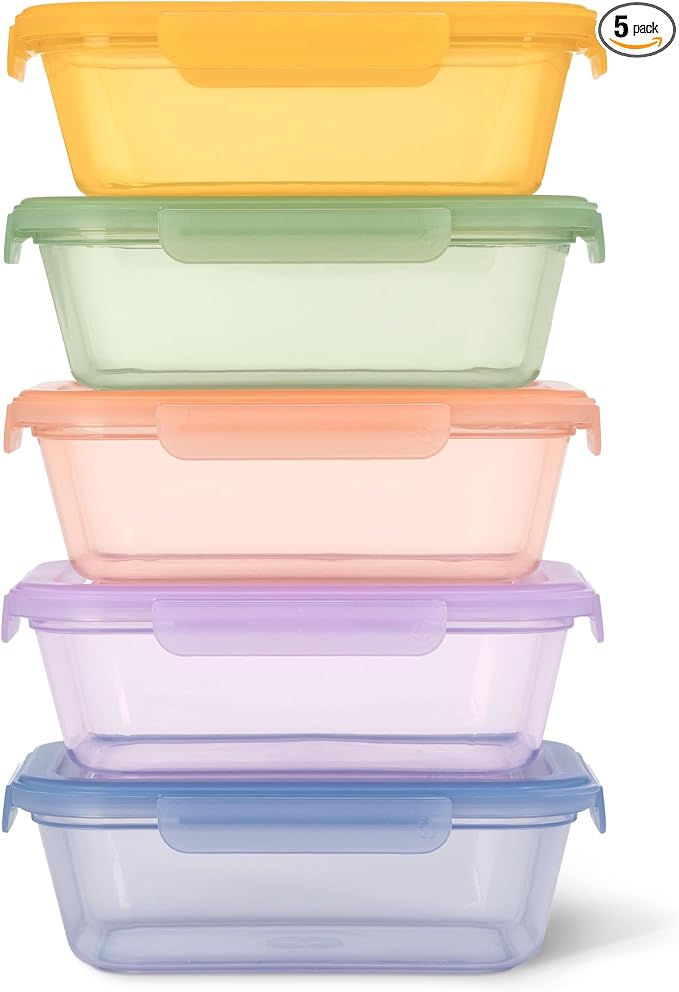 Ello Snap & Nest 10-Piece 4.5 Cup Plastic Meal Prep Set, Reusable Food by Ello
