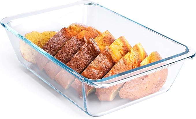 Deep Clear Glass Baking Dish, Rectangular Tempered Glass Baking Pan, The Larger by HUSANMP