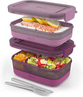 Ello 2-Pack Lunch Stack Plastic Food Storage Container Bento Box by Ello