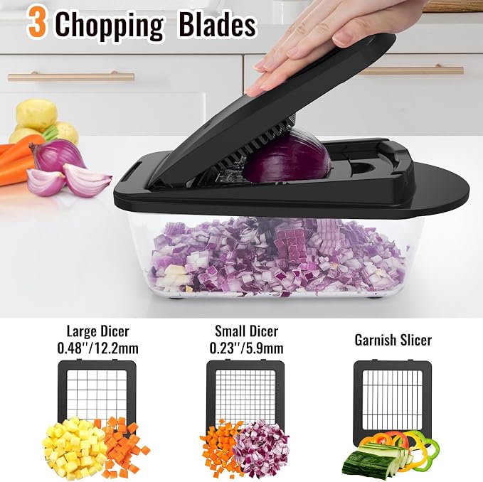 8 Blade All-in-1 Vegetable Chopper Mandoline Slicer - Image 4
