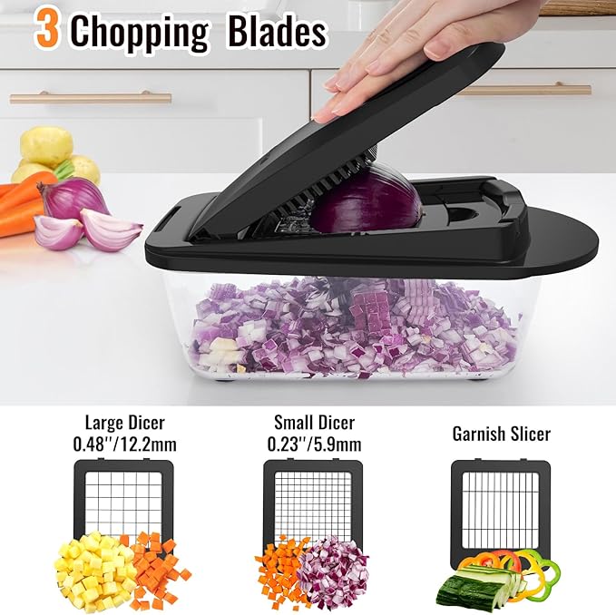 12 Blade All-in-1 Vegetable Chopper Mandoline Slicer - Image 4