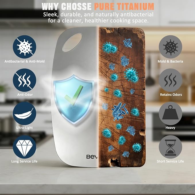 Real 100% Pure Titanium Cutting Board Non-Toxic Set of 2 - Image 4