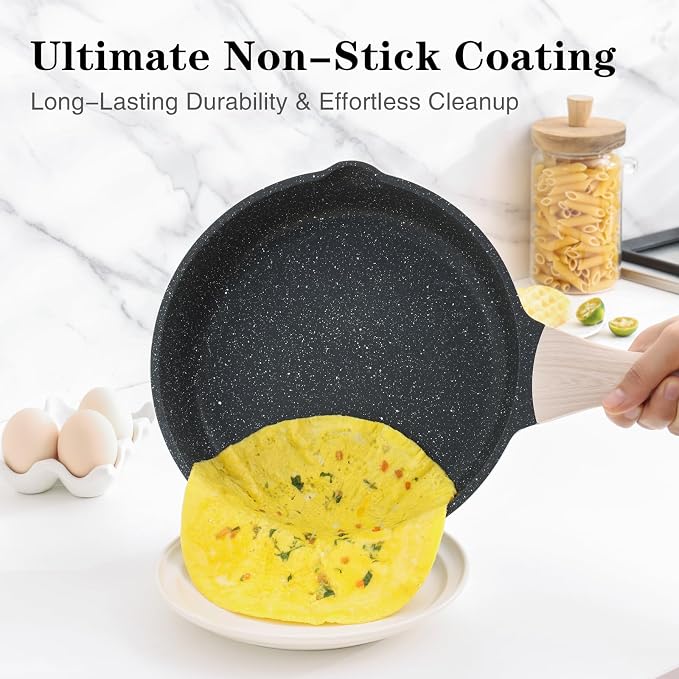 Kordisen Nonstick Frying Pan Skillet, 8 Inch Small Egg Omelet Pan, Healthy and - Image 2