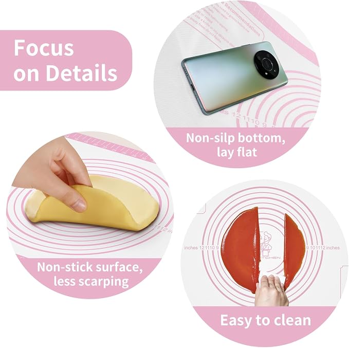 Silicone Pastry Mat for Dough Rolling, Extra Large Silicone Baking Mat - Image 6