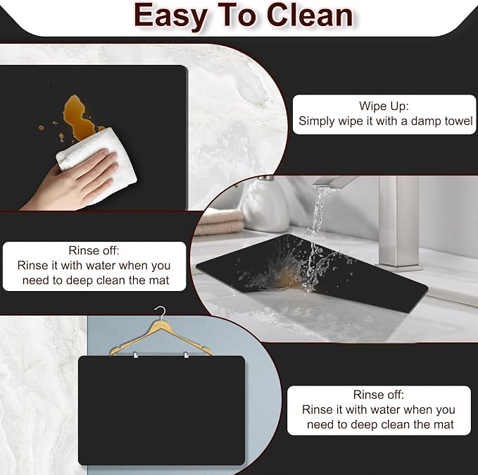 Coffee Mat, 16.5’’ X 31.5’’ Absorbent Dish Drying Mat - Image 4