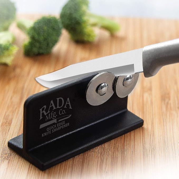 Rada Cutlery Quick Edge Knife Sharpener, 3.5" x 2", Stainless Steel Wheels - Image 3