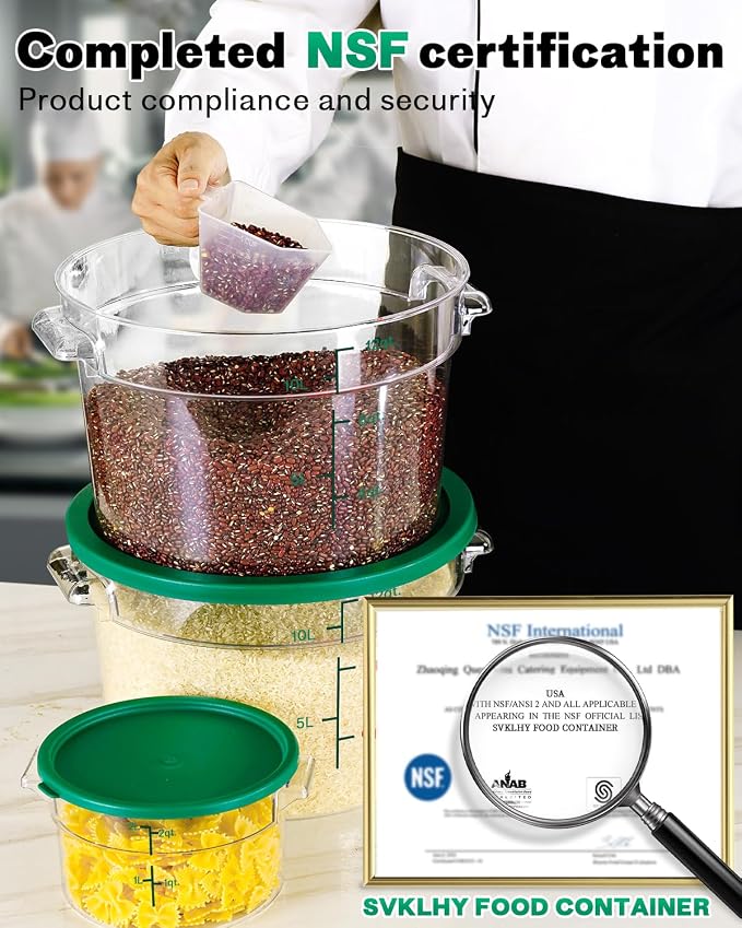 4QT NSF Round Food Storage Containers - Image 2