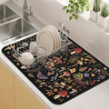 Kitchen Countertop Dish Drying Mat, Super Absorbent Coffee Bar Mat by Kuyig+Home