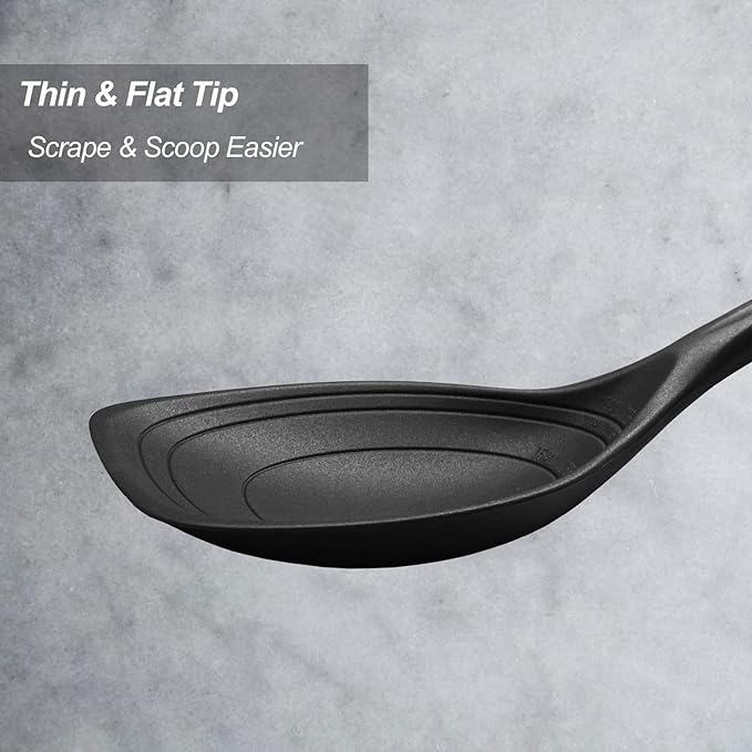 Large Silicone Cooking Spoon, Non-Stick Solid Spoon set - Image 4