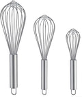Whisks for Cooking, 3 Pack Stainless Steel Whisk for Blending, Beating and by Kitchen+Cooking+Kit