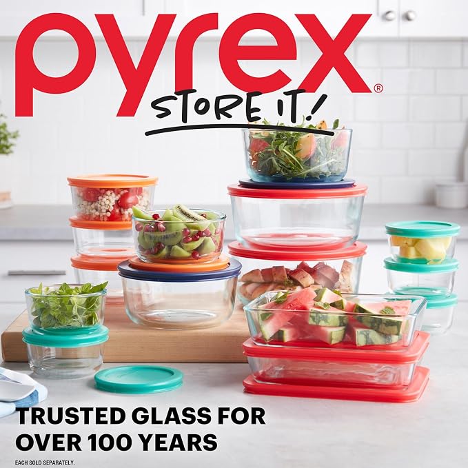 Pyrex Simply Store Glass Food Storage Containers Set, Meal Prep Containers - Image 5