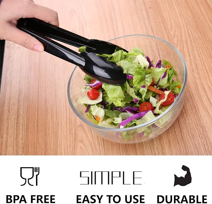 24 Pieces Disposable Serving Tongs, Scalloped Grip Salad Tongs, Parties & - Image 7