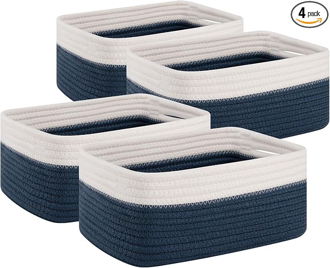 OIAHOMY 4 Pack Storage Baskets for Organizing, Small Bins for Shelves, Cute by MasterofSpaceOptimization