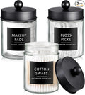 SheeChung 3-Pack Black Glass Apothecary Jars by SheeChung