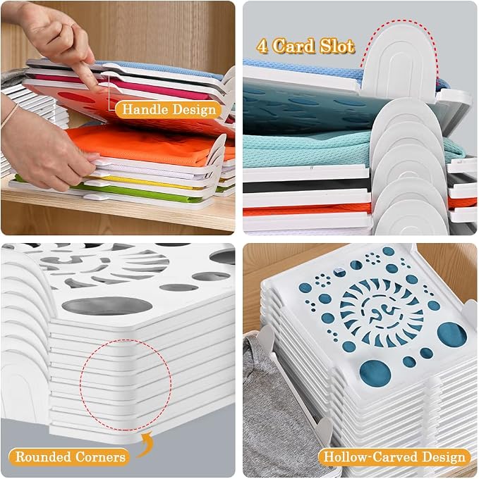 Accenter Tshirt Organizer for Clothes Storage, Stackable Closet Organizer - Image 4