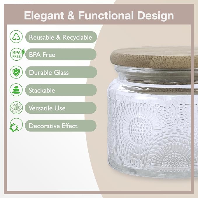 4 oz Decorative Mini Glass Jars - Image 3