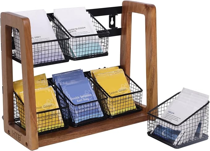 HTB 2 Tier Tea Organizer for Tea Bags, Tea Bag Holder by HTB
