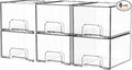 Yieach 6 Pack Small Stackable Storage Drawers, 4.4 Inch Tall Stacking Acrylic by Yieach
