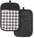 KITCHENAID Gingham Pot Holder 2-Pack Set, Matte Black by KitchenAid