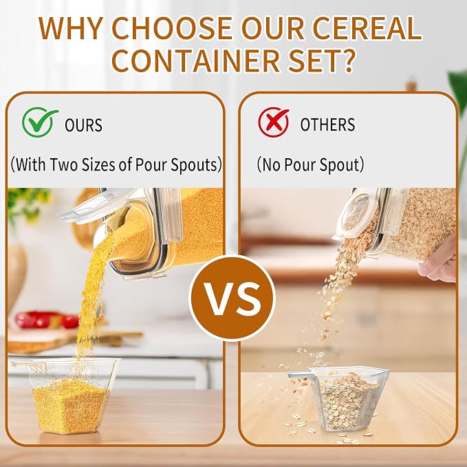 Cereal Containers Storage Set, Cereal Dispensers - Image 6
