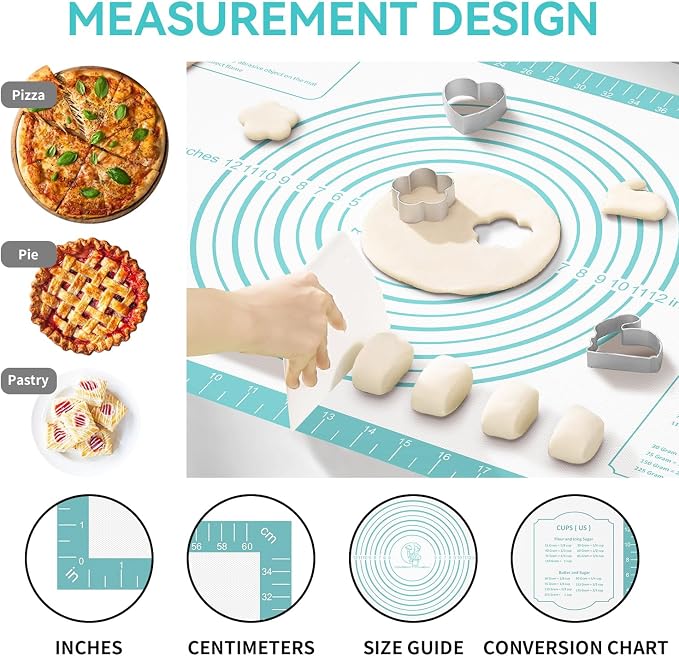 Non-Stick Silicone Pastry Mat, Thick Silicone Baking Mat - Image 3