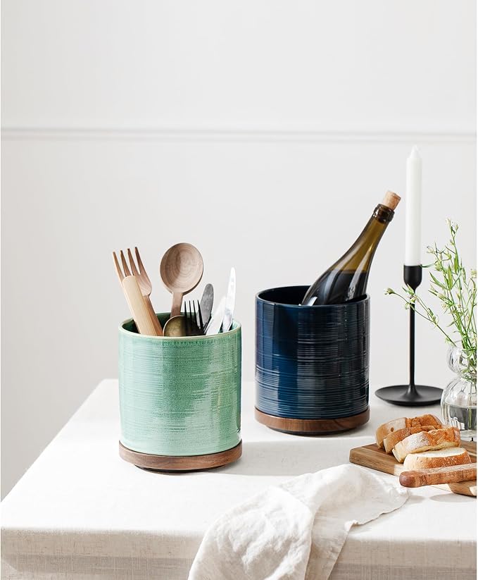 Utensil Holder, 360° Rotating Extra Large Ceramic Kitchen Utensil Holder - Image 6