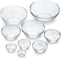 Duralex Le Gigogne Glass Mixing Bowl Set – 9-Piece Clear Stackable Prep Bowls by DuralexMadeInFrance