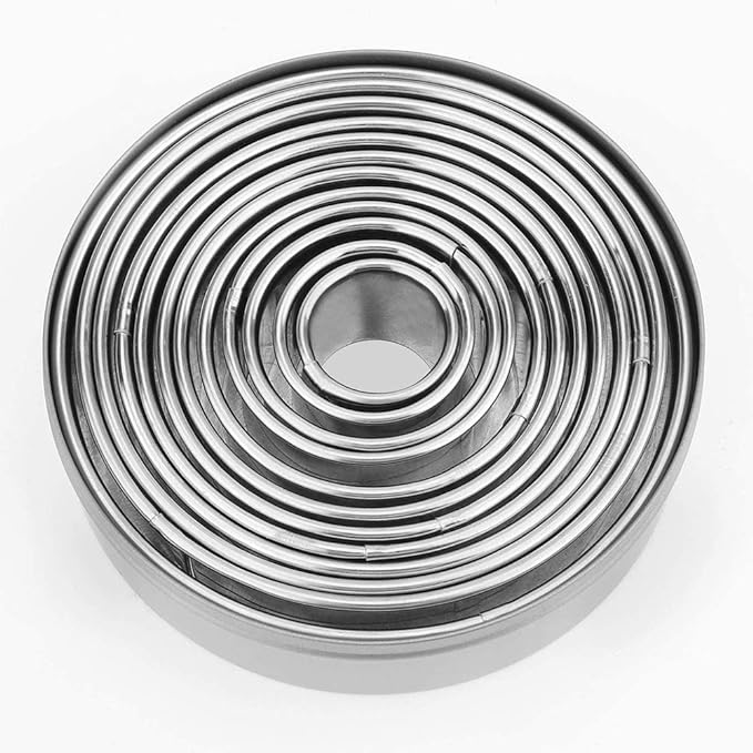 12 Pieces Round Cookie Biscuit Cutter Set, Graduated Circle Pastry Cutters - Image 2