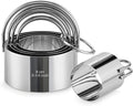 Biscuit Cutter Set with Handle, 5 Piece Stainless Steel Round Cookie Cutter Tool by Vosturdy