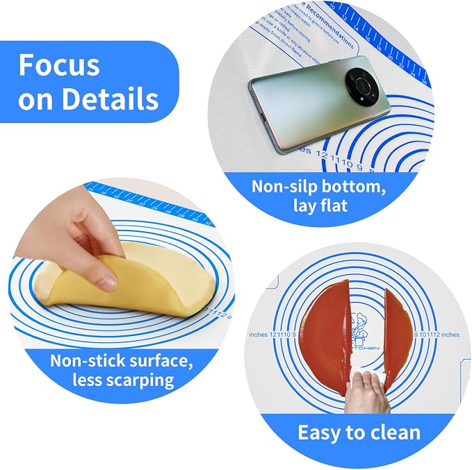 Silicone Pastry Mat for Dough Rolling, Silicone Baking Mat - Image 3