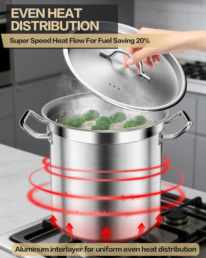 STOCKPOT 75 Quart Commercial Stock Pot - Image 6