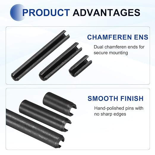 MECCANIXITY 120Pcs Slotted Split Roll Pins 4/25 Inch Dia. 4/5 Inch Length 65Mn - Image 3