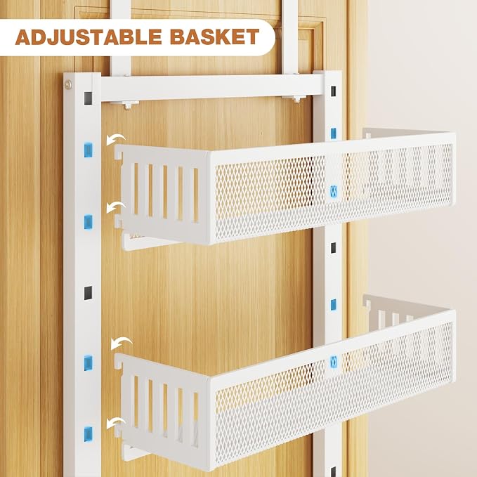 Pantry Door Organizers and Storage, 6-Tier Large Metal Heavy-Duty Frame Over - Image 8