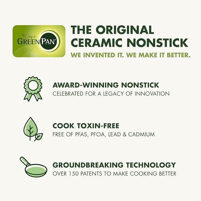 GreenPan Dover Healthy Ceramic Nonstick, 12 Piece Cookware Pots and Pans Set - Image 9